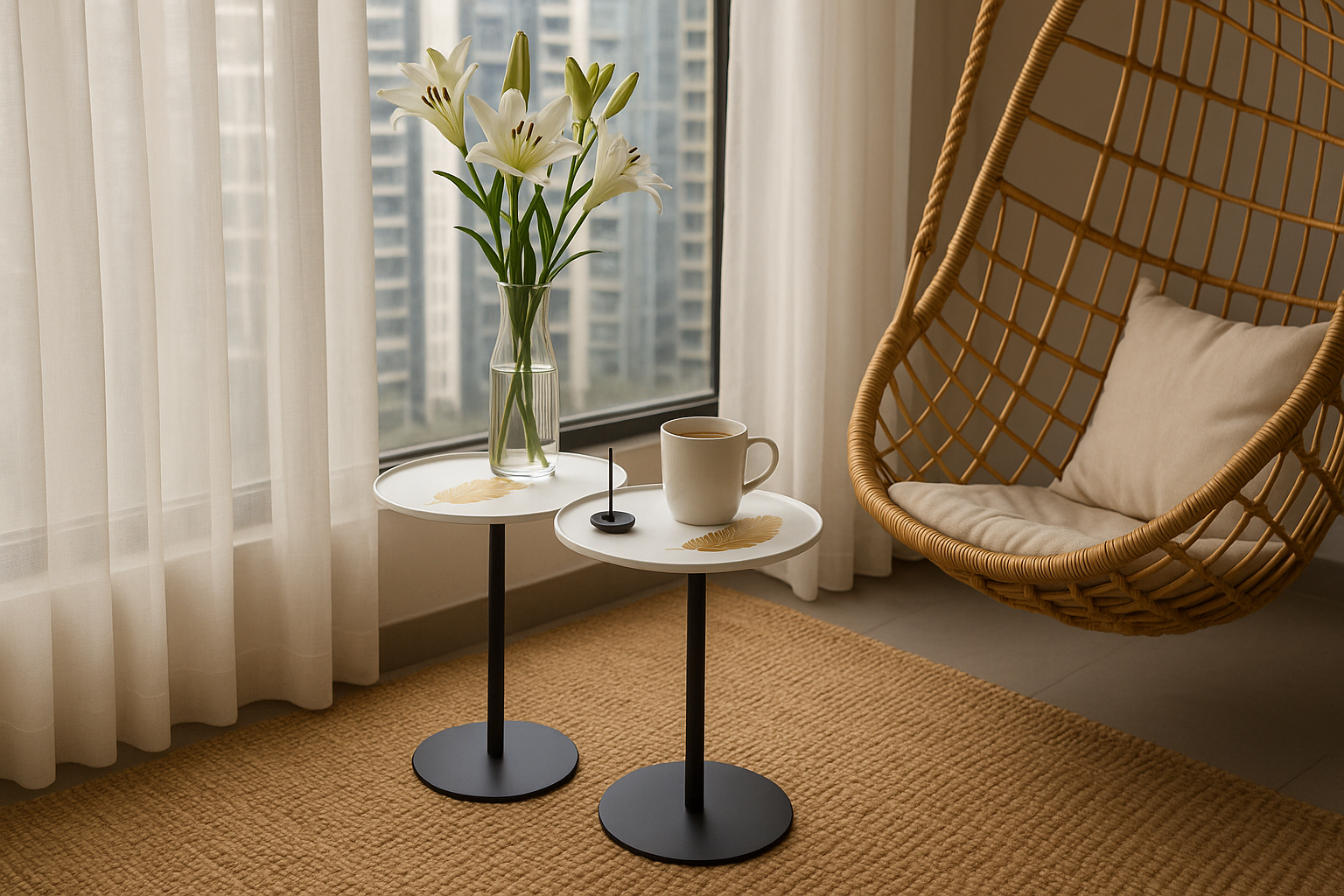 Sofa Side Table – Glass with Mild Steel - Image 5