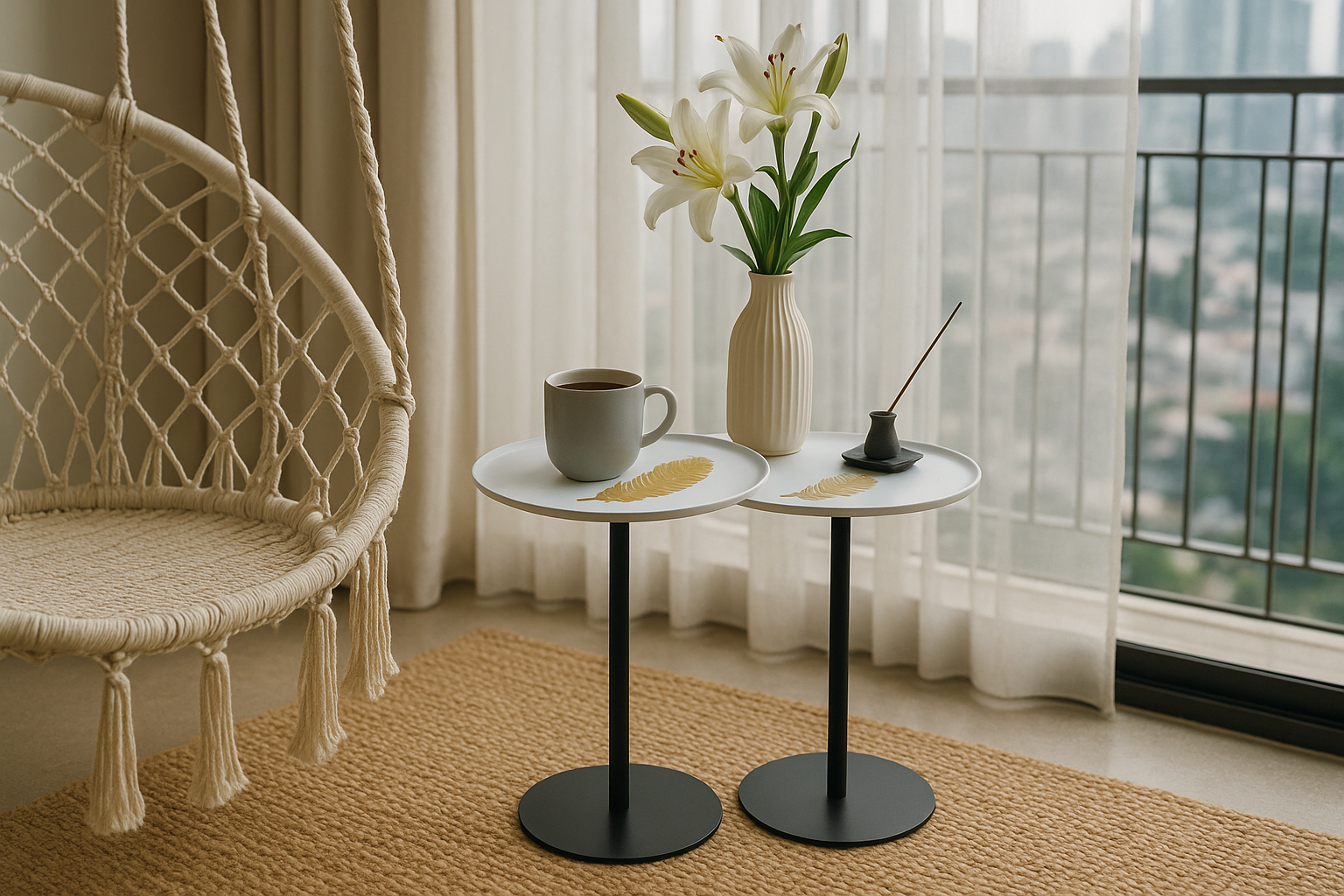 Sofa Side Table – Glass with Mild Steel - Image 4