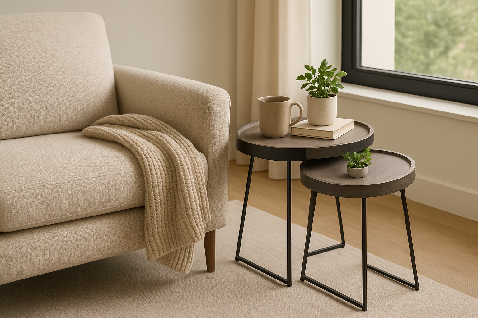 Oval Tray Side Table