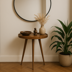 Brown Solid Wood Side Table
