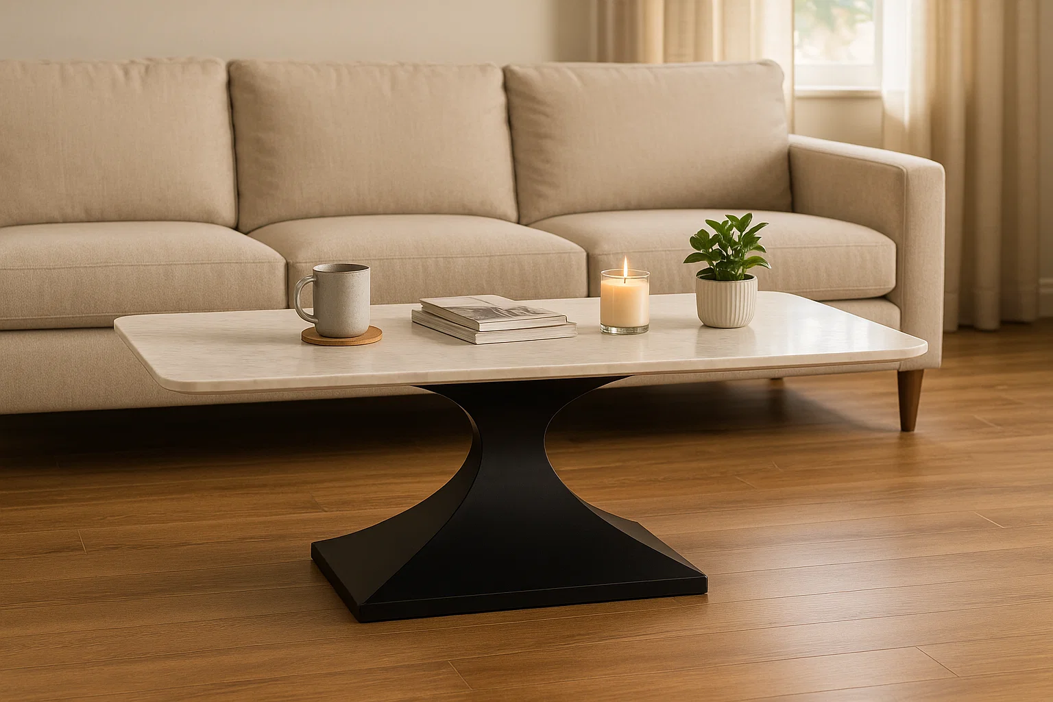 Architonce Coffee Table – White Marble