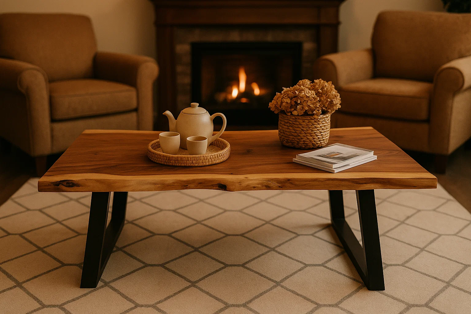 Live Edge Wood Top Style Coffee Table - Image 2