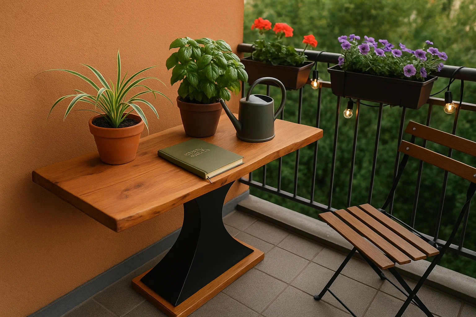 Mid-Century Modern Console Table – Acacia Wood - Image 2