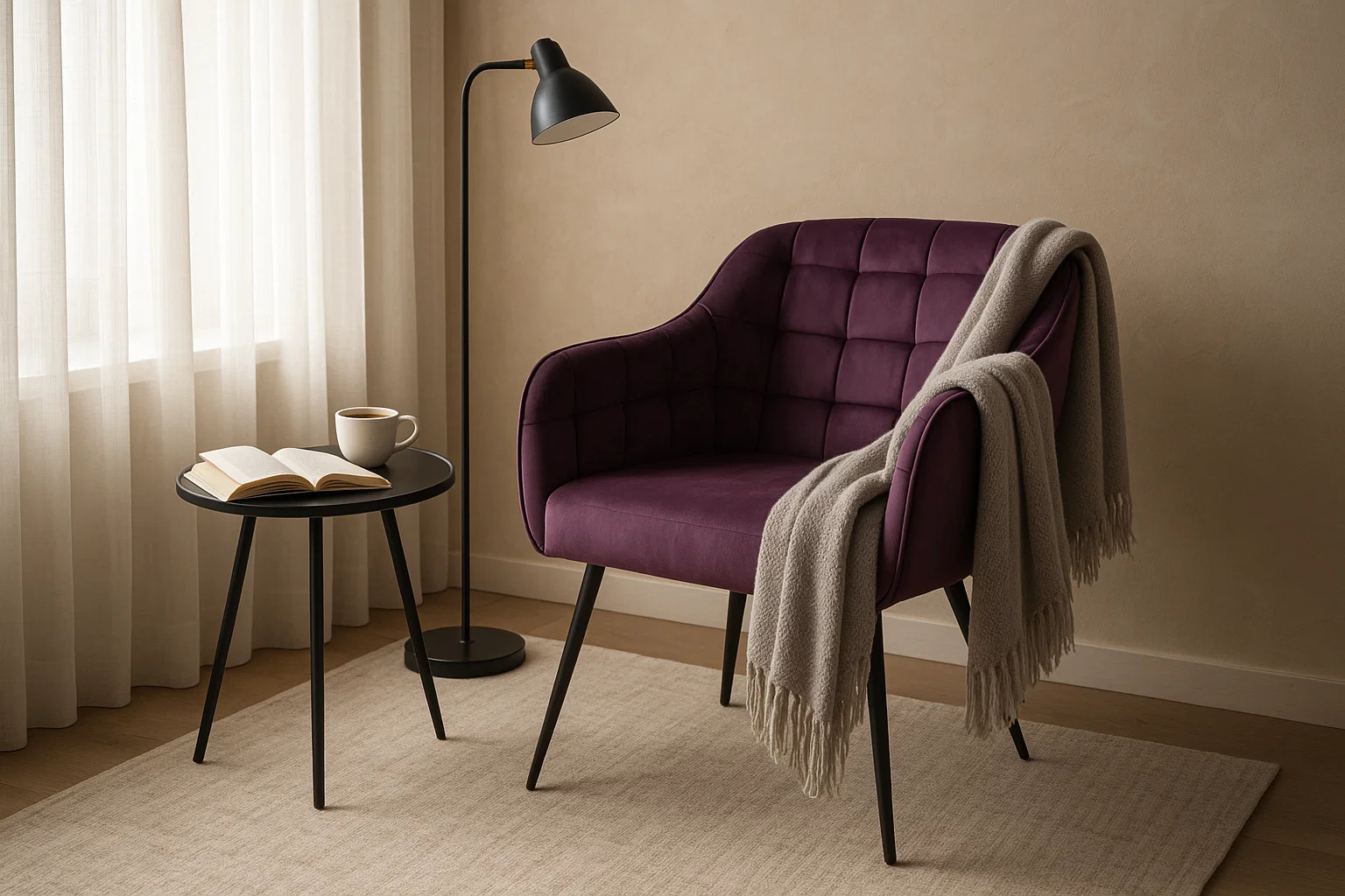 Contemporary Armchair – Velvet