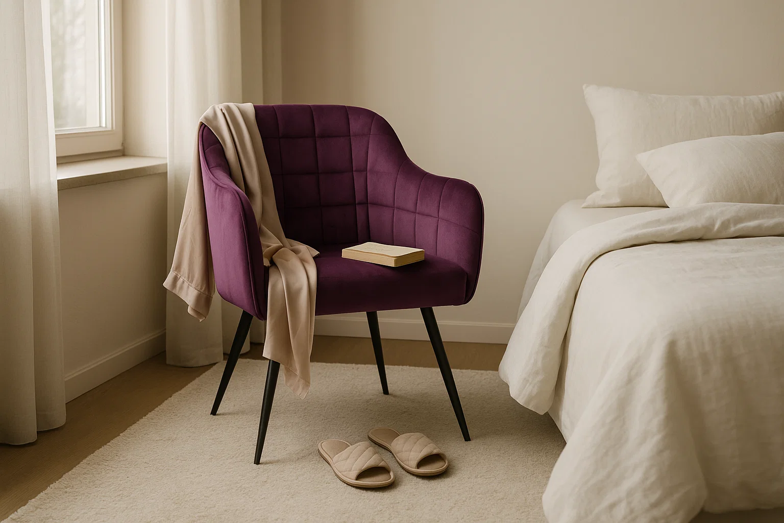 Contemporary Armchair – Velvet - Image 2