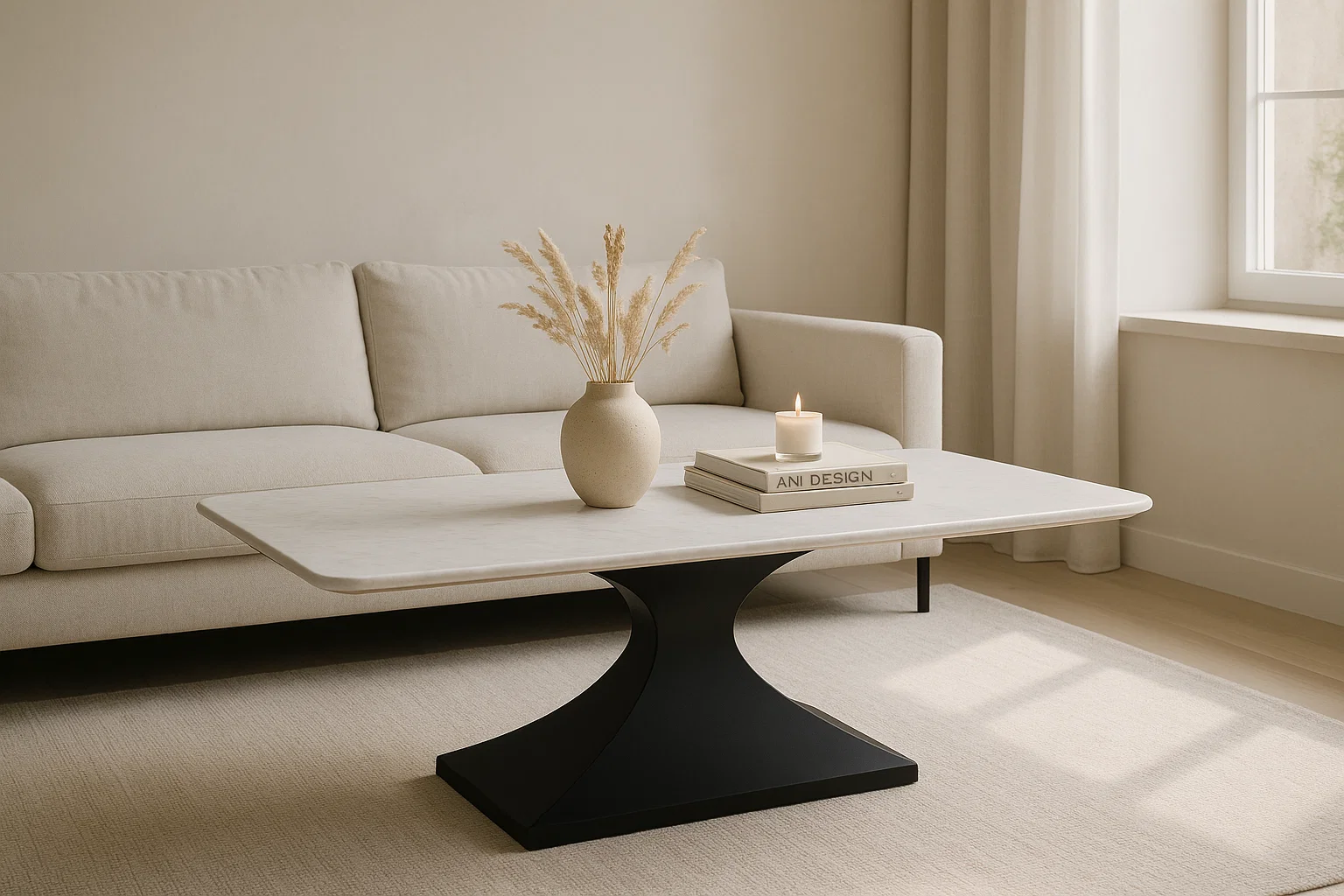 Architonce Coffee Table – White Marble - Image 3