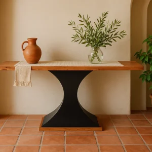 Mid-Century Modern Console Table – Acacia Wood